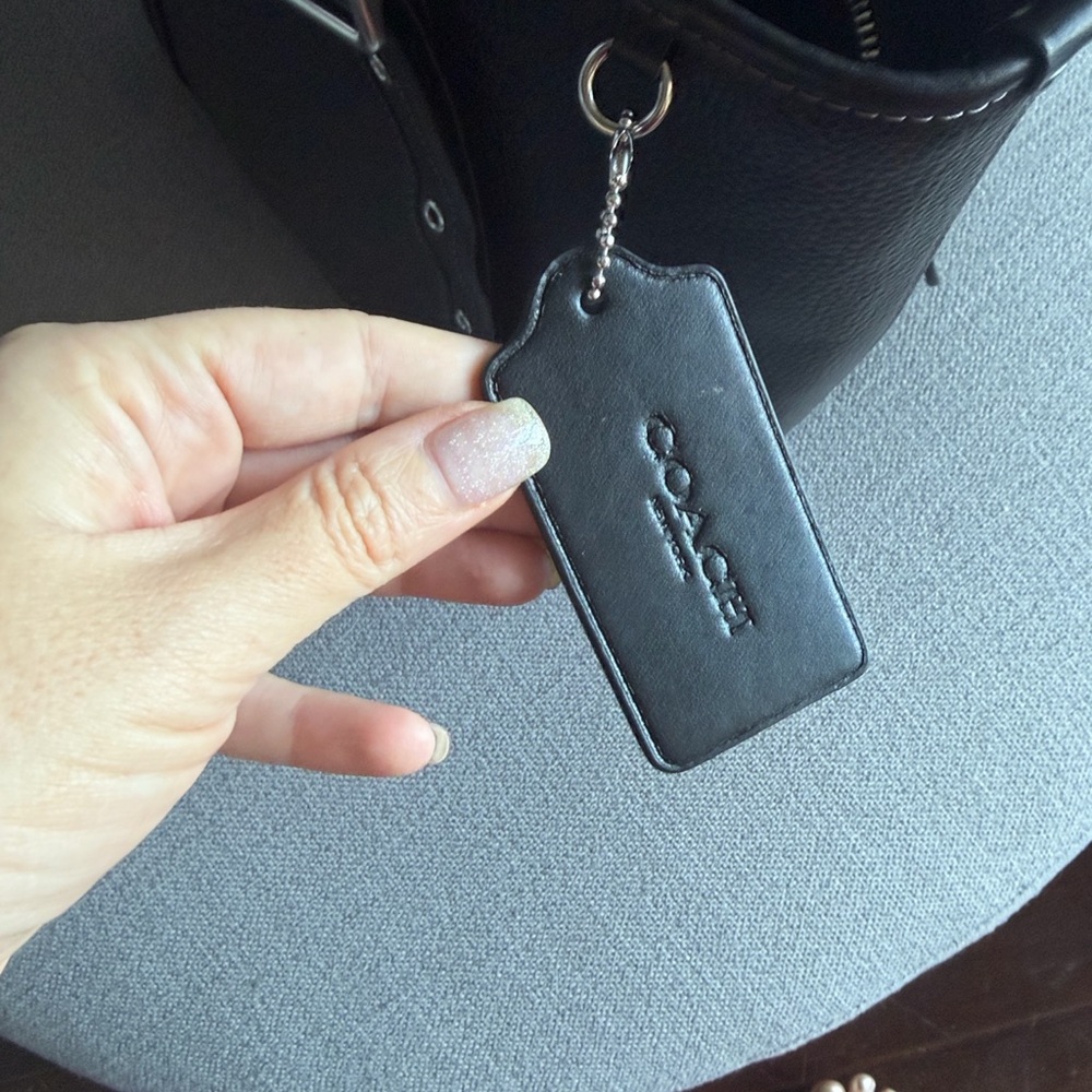 Coach Black Pebbled Leather Tote - Picture 7 of 10